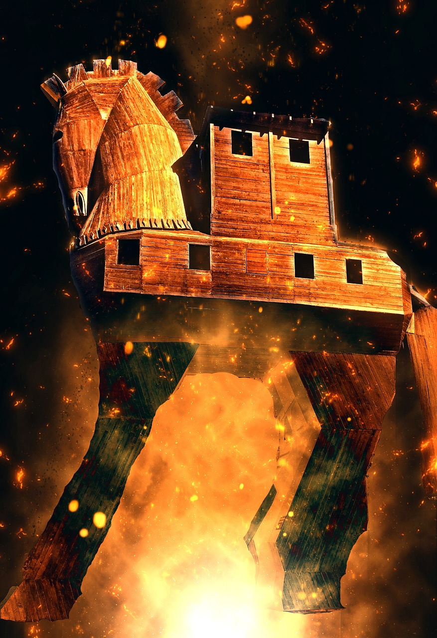 der trojanische pferd: ein t&auml;uschender cyberangriff, der systeme infiltriert, indem er sich als harmloses programm tarnt.